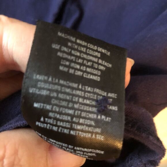 Anthropologie Navy Tie Front Top - Picture 6 of 9